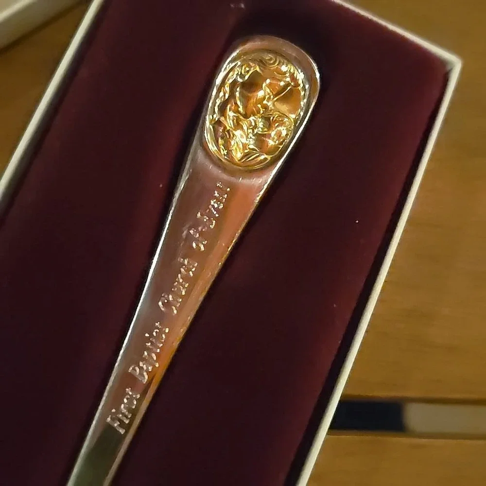 Baby Spoon Silver Plated‎ First Baptist Church Evans Mother Child Religious Gift